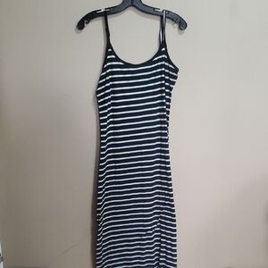 Magazine Black And White Striped Dress Size Xl